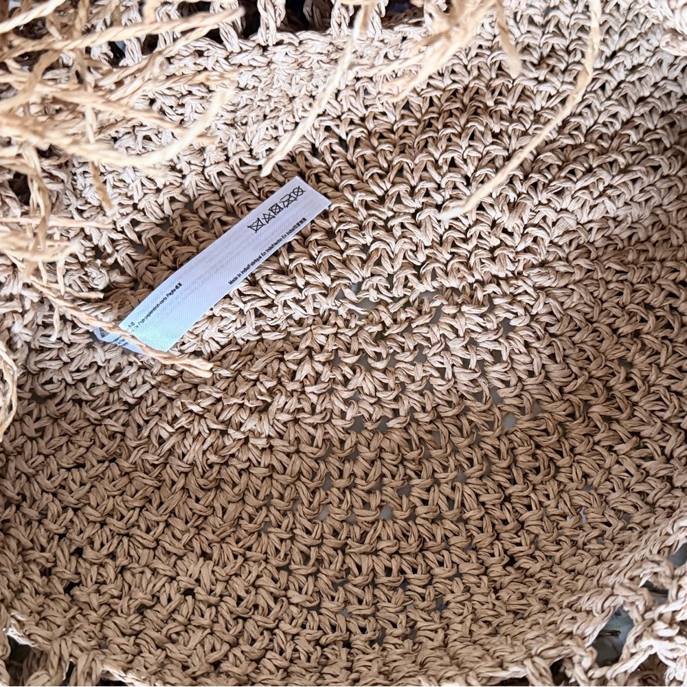 Anthropologie Raffia Fringe Tote NWOT Boho Straw Beach Vacation Bag - Picture 6 of 9